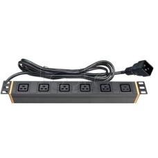 Блок распределения питания для 19" шкафов, 16A 6 ХC19, вх. разъём C20 DKC R519C146